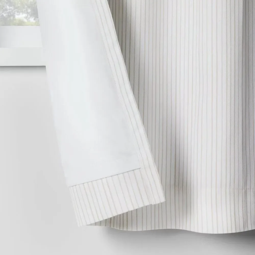 Pillowfort 42x84 Blackout Curtain Panel Beige Mini Stripe Kids Room Window